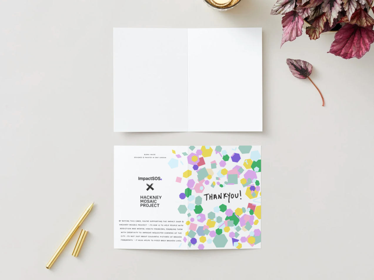 Hackney Mosaic "Thank you" card