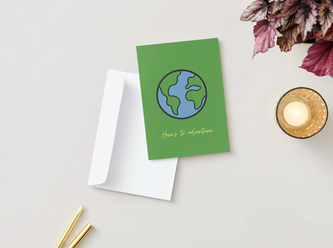 "Here's to adventure" Card