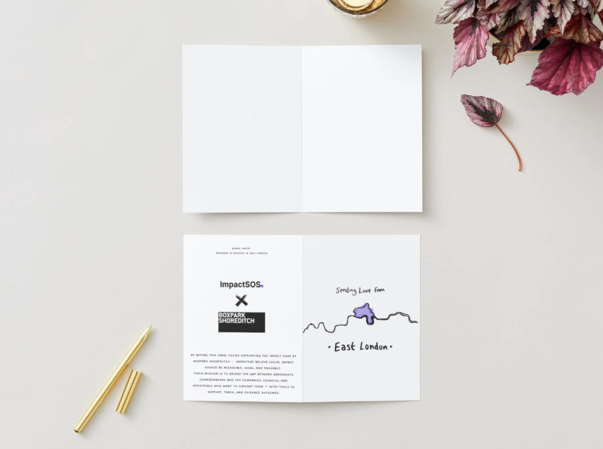 "Sending Love from East London" card