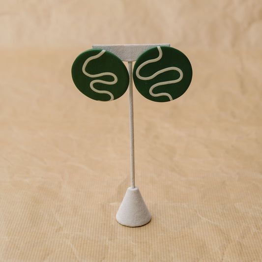 ImpactSOS Large Round Green Earrings