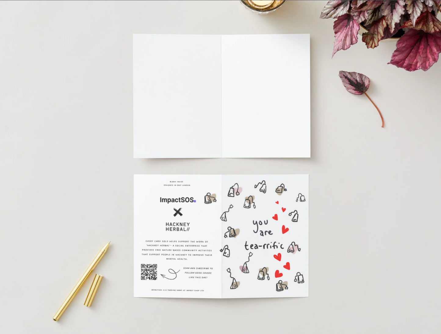 Hackney Herbal "You are  tea-rrific" card