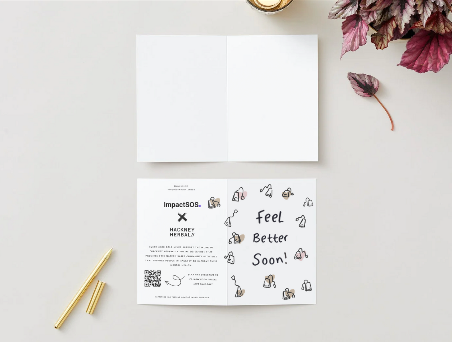 Hackney Herbal "Feel better soon" card