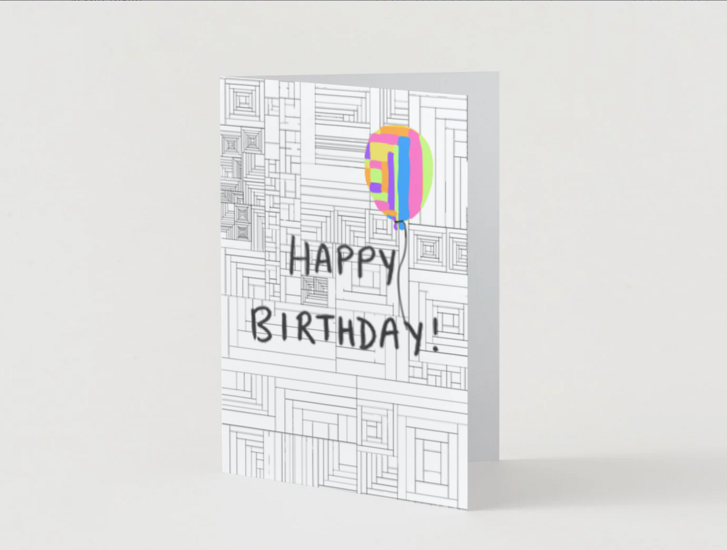 Quilt Club "Happy Birthday" Card (Balloon)