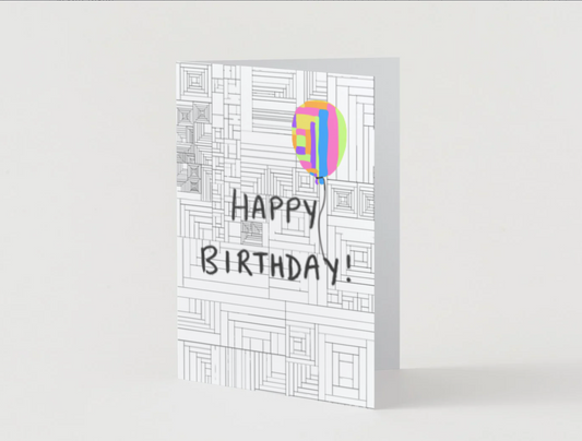 Quilt Club "Happy Birthday" Card (Balloon)