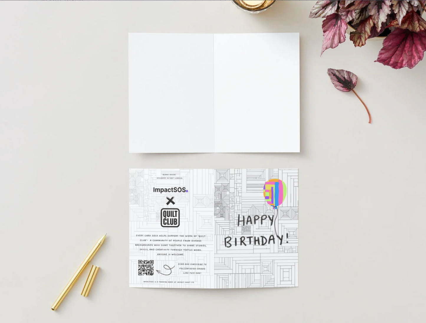 Quilt Club "Happy Birthday" Card (Balloon)