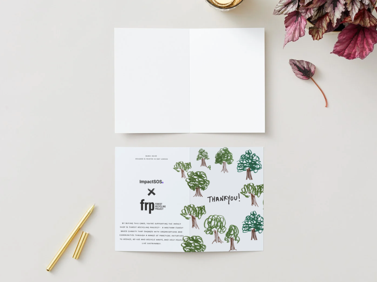 Forest Recycling Project  "Thank you" card (Tree)