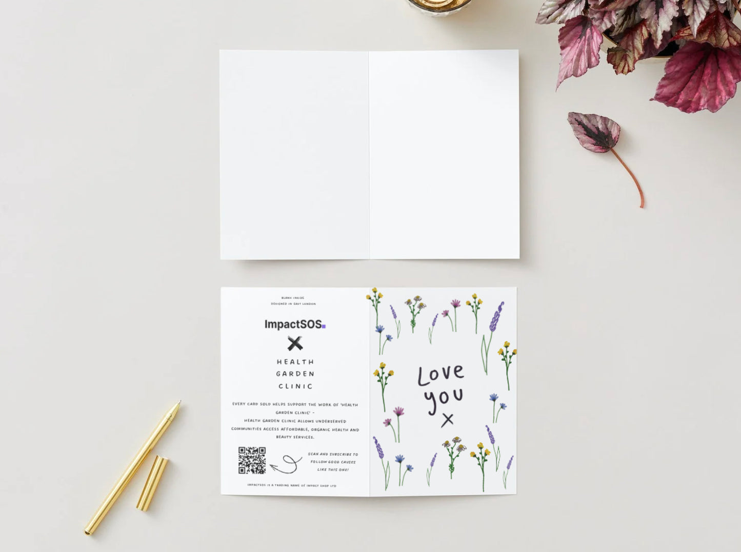 Health Garden Clinic "Love you" card
