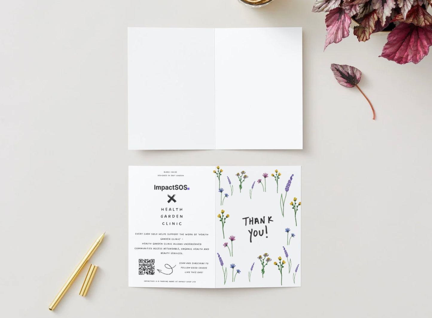 Health Garden Clinic "Thank you" card