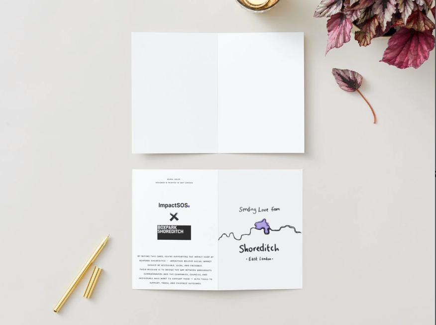 "Sending Love from Shoreditch" card