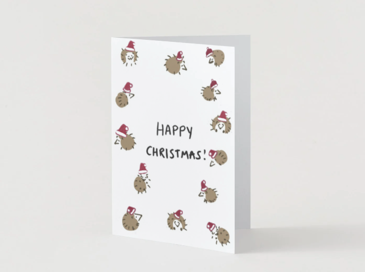 Renewel "Happy Christmas!" Card (Hedgehog)
